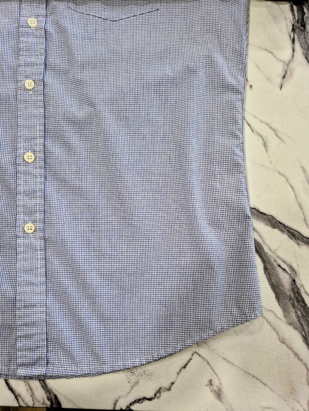 US Polo Assn Short Sleeve Button Down Shirt, Mens Slim Fit Medium, Blue Check - Picture 10 of 14